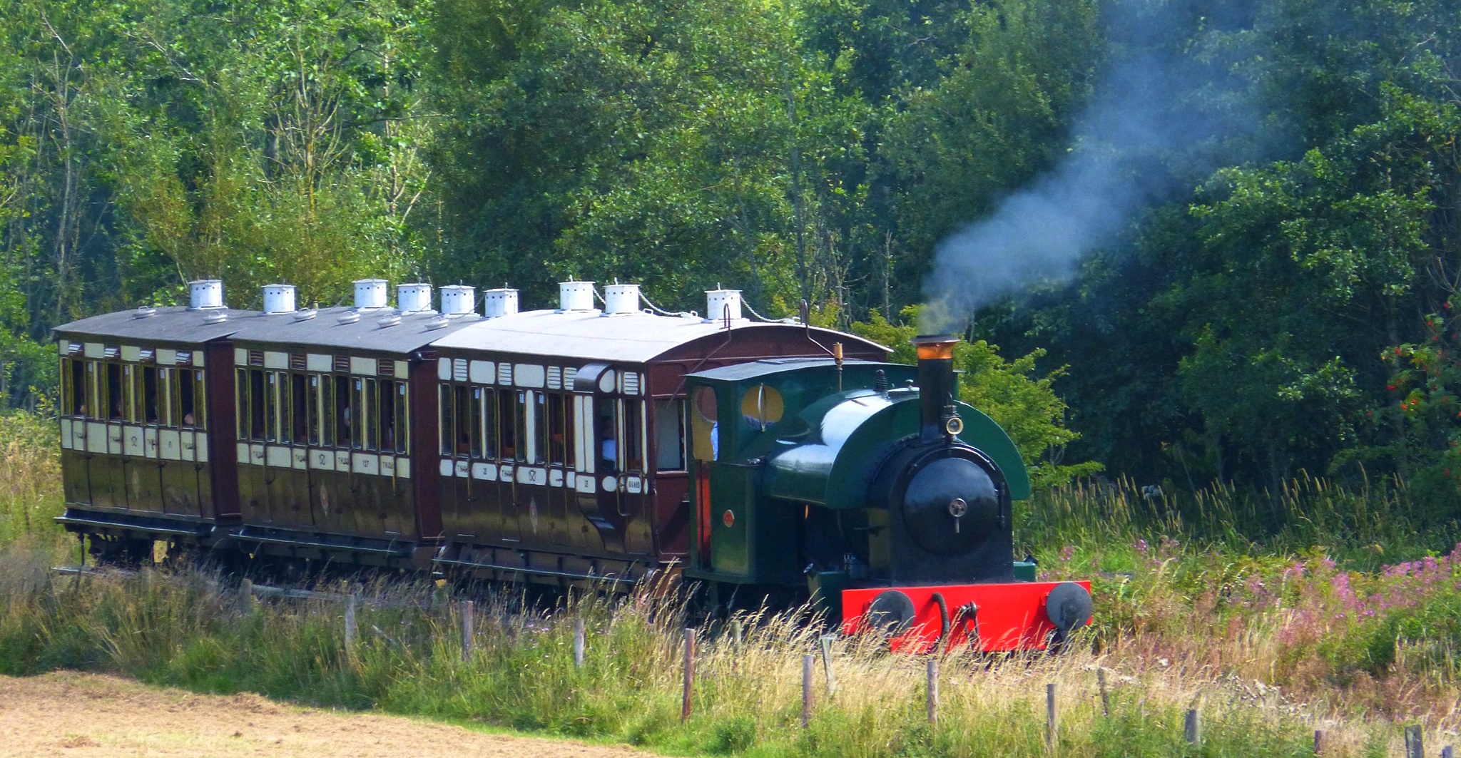 Knotty Coaches and Midlands Saloon at Foxfield Railway